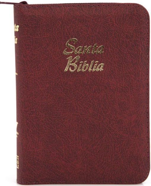 Biblia manual vinotinto letra grande con cierre e índice Reina Valera 1960
