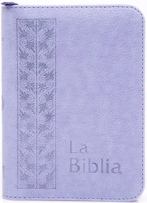 Biblia manual lila con cierre TLA