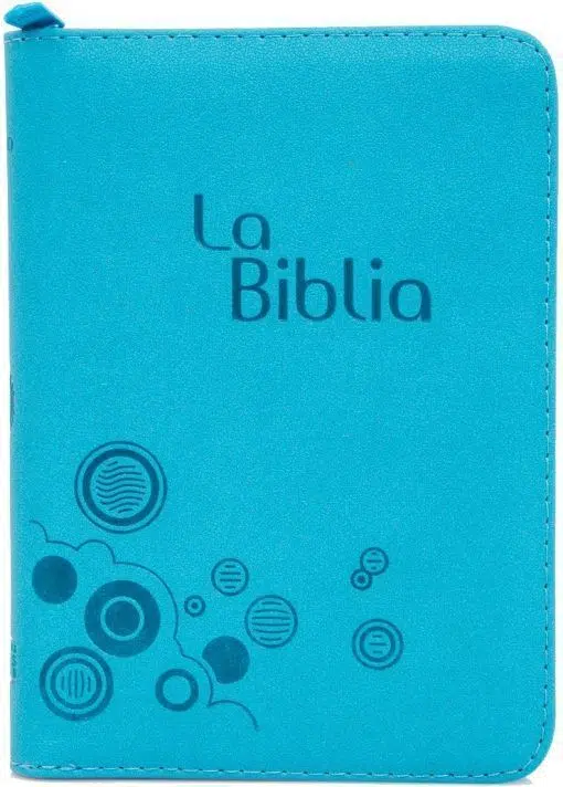 Biblia manual azul aguamarina con cierre TLA