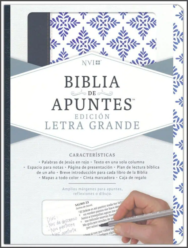 Biblia de apuntes blanco azul letra grande NVI 9781535936996 Biblia de apuntes blanco azul letra grande NVI