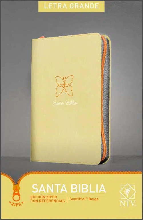 Biblia letra grande beige con zíper NTV 9781496445612 Biblia letra grande beige con zíper NTV