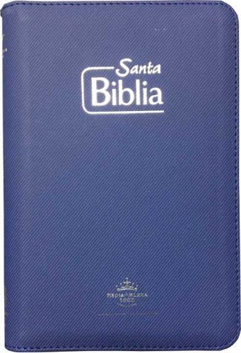 Biblia misionera azul con cierre Reina Valera 1960