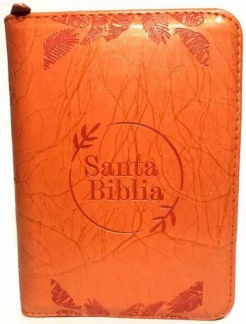Biblia con cierre naranja Reina Valera 1960