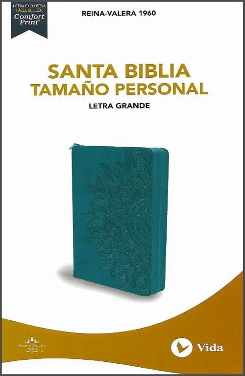 Biblia tamaño personal letra grande con cierre turquesa Reina Valera 1960 9780310634348 Biblia tamaño personal letra grande con cierre turquesa Reina Valera 1960