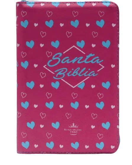 Biblia letra grande con cierre fucsia corazones Reina Valera 1960 9789587454505 Biblia letra grande con cierre fucsia corazones Reina Valera 1960