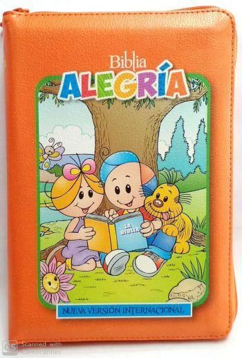 Biblia alegría para niños con cierre naranja NVI
