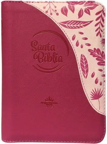 Biblia mediana fucsia duotono con cierre Reina Valera 1960