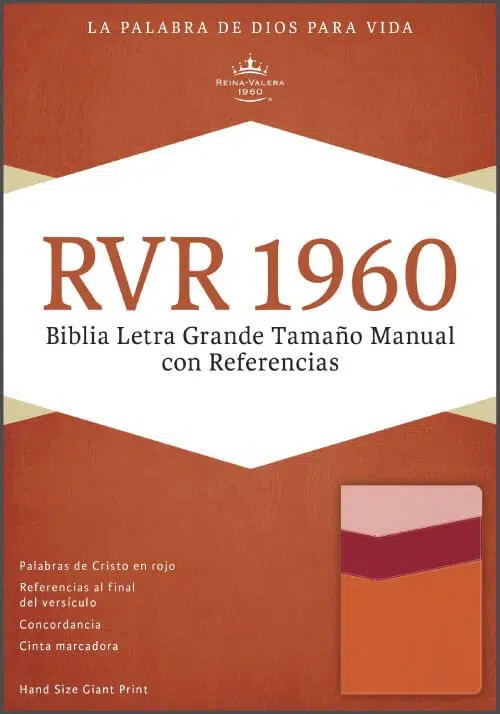 Biblia manual letra grande color rosa y durazno Reina Valera 1960 9781433691423 Biblia manual letra grande color rosa y durazno Reina Valera 1960