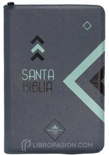 Biblia gris letra grande con cierre Reina Valera 1960