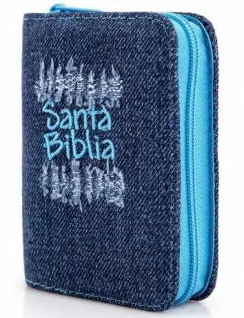 Biblia mini de bolsillo en jean con cierre azul Reina Valera 1960 9789587455649 Biblia mini de bolsillo en jean con cierre azul Reina Valera 1960 - Imagen 2