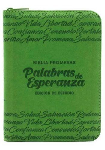 Biblia de promesas palabras de esperanza edición de estudio verde con cierre Reina Valera 1960