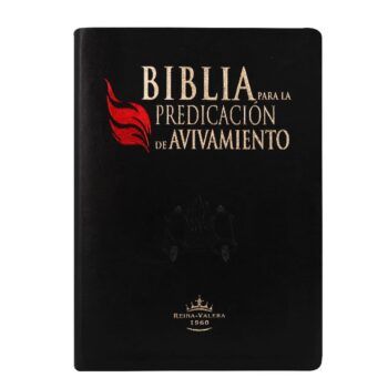 Biblia para la predicación de avivamiento Reina Valera 1960, Letra Grande, Piel, Negro