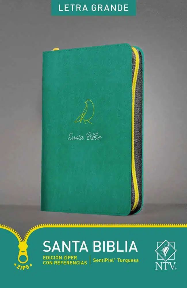 Biblia letra grande con referencias y ziper turquesa NTV 9781496433381 Biblia letra grande con referencias y ziper turquesa NTV