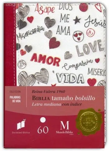 Biblia Reina Valera 1960, Tamaño Bolsillo, Letra Mediana, Indice, Rosado