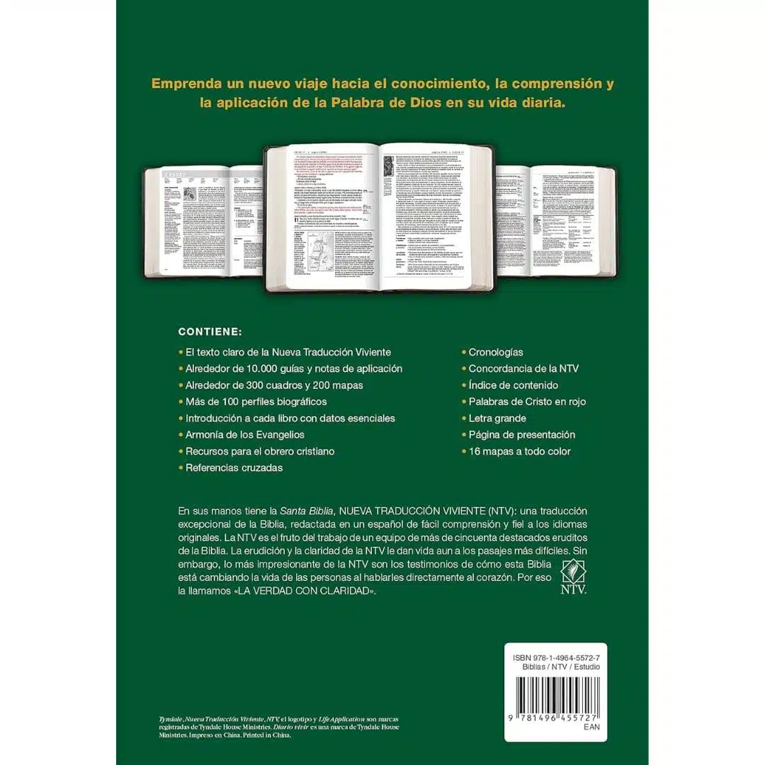 Biblia de estudio del diario vivir, letra grande, tapa dura, NTV 9781496455734 Biblia de estudio del diario vivir, letra grande, tapa dura, NTV - Imagen 2