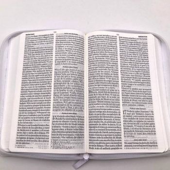 Alternative view of Biblia Blanca arcoíris con cierre, canto blanco. Reina Valera 1960