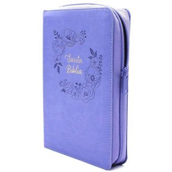 Biblia Reina Valera 1960, letra grande, imitación piel, manual, con cierre, con índice, manual, morada