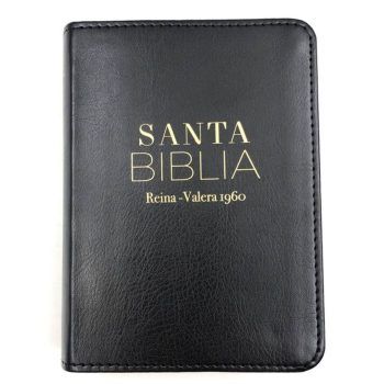 Biblia Reina Valera 1960, imitación piel, bolsillo, sin cierre, negra