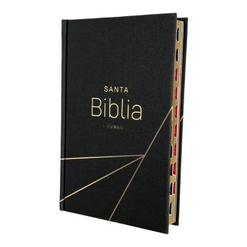 Biblia Reina Valera 1960, letra grande, tapa dura en tela, tamaño manual, con índice, negra