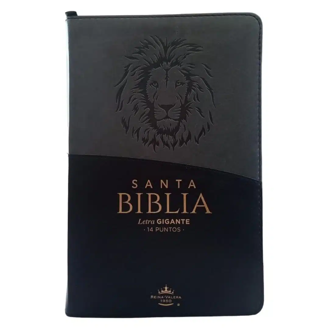 Biblia Reina Valera 1960, Tamaño Manual, Letra Gigante, Imitación Piel, Índice, Cierre, León, Negro Gris 9798885161275 Biblia Reina Valera 1960, Tamaño Manual, Letra Gigante, Imitación Piel, Índice, Cierre, León, Negro Gris
