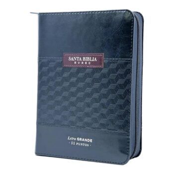 Biblia Reina Valera 1960, Tamaño Manual, Letra grande, Símil Piel, índice, Cierre, Negro