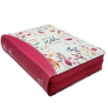 Alternative view of Biblia Reina Valera 1960, Tamaño Manual, Letra Grande, Símil Piel, Cierre, Primaveral, Fucsia