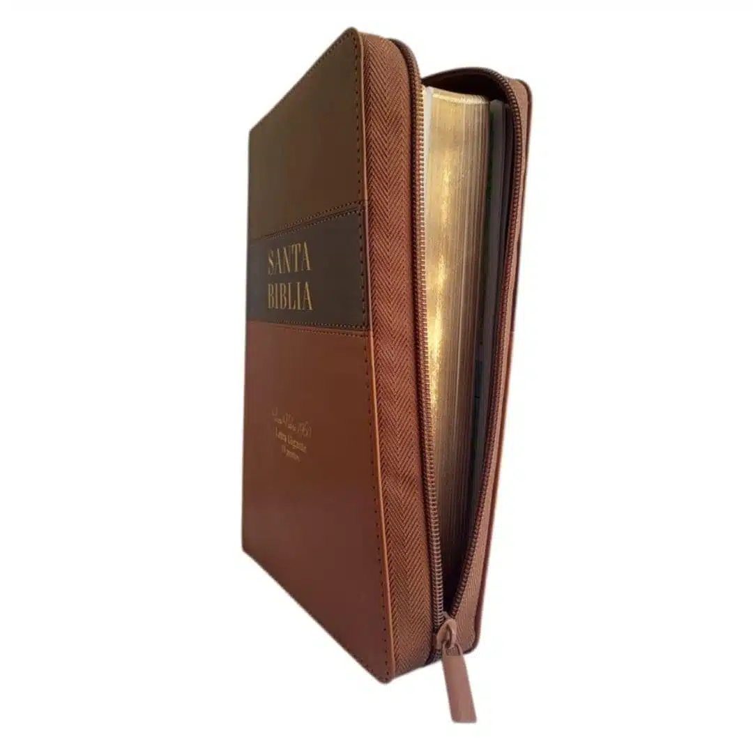 Biblia Reina Valera 1960, Tamaño Manual, Letra gigante, Símil Piel, Cierre, Café Tricolor 9798885163279 Biblia Reina Valera 1960, Tamaño Manual, Letra gigante, Símil Piel, Cierre, Café Tricolor - Imagen 3