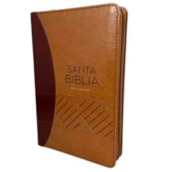Biblia Reina Valera 1960, Tamaño Manual, Letra grande, Símil Piel, Indice, Cierre, Rectangulos, Café Bitono