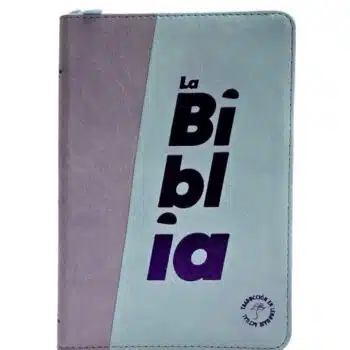 Biblia TLA, Tipo Agenda, Letra Grande, Símil Piel, Cierre, Bicolor Azul Morado