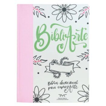 Biblia Devocional BibliArte RVC, Tapa Dura, Blanco Rosa