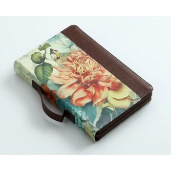 Alternative view of Biblia Reina Valera 1960, Tamaño Manual, Letra Grande, Símil Piel, Índice, Cierre, Manija Marrón Flores