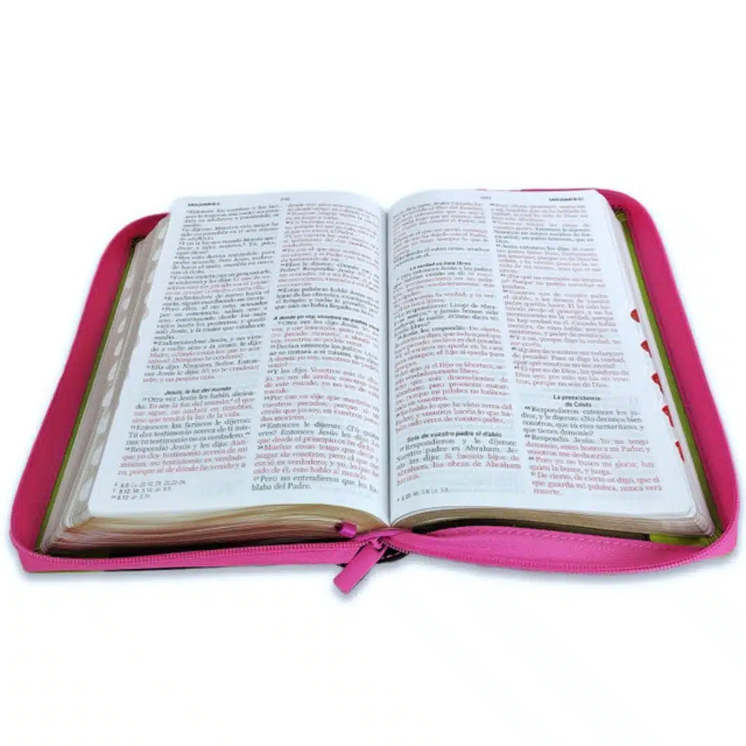 Biblia Reina Valera 1960, Tamaño Manual, Letra Grande, Símil Piel, Índice, Cierre, Flores Fucsia Verde 9798885168892 Biblia Reina Valera 1960, Tamaño Manual, Letra Grande, Símil Piel, Índice, Cierre, Flores Fucsia Verde - Imagen 10