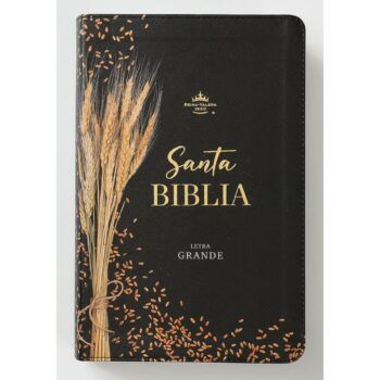 Biblia Reina Valera 1960, Tamaño Manual, Letra Grande, Símil Piel, Índice, Trigo Negro