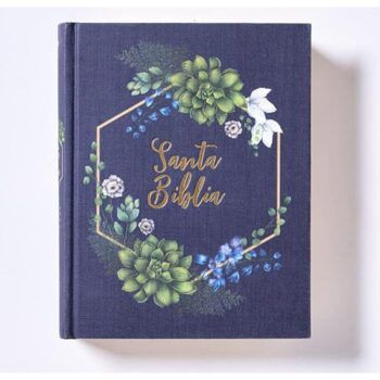 Biblia Edición Artística NVI, Tapa Dura en Tela, Flores, Azul