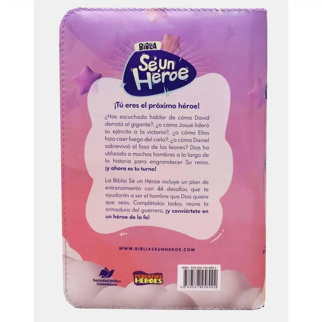 Biblia Sé Un Héroe para Niñas TLA, Tamaño Manual, Letra Grande, Acolchada, Cierre, Rosada 9789587458992 Biblia Sé Un Héroe para Niñas TLA, Tamaño Manual, Letra Grande, Acolchada, Cierre, Rosada - Imagen 4