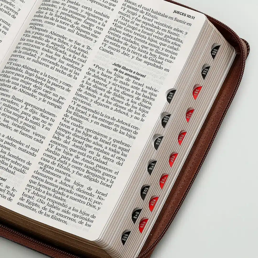 Biblia Reina Valera 1960, Tamaño Manual, Letra Grande, Símil Piel, Índice, Cierre, Café Ichtus 9798885168885 Biblia Reina Valera 1960, Tamaño Manual, Letra Grande, Símil Piel, Índice, Cierre, Café Ichtus - Imagen 4