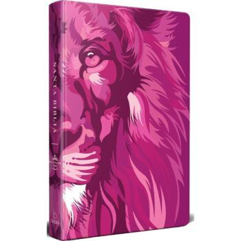 Biblia Reina Valera 1960, Tamaño Manual, Letra Grande, Tapa Dura, León de Judá, Rosada