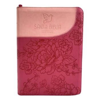 Biblia Reina Valera 1960, Letra Gigante, Símil Piel, Cierre, Fucsia Rosa