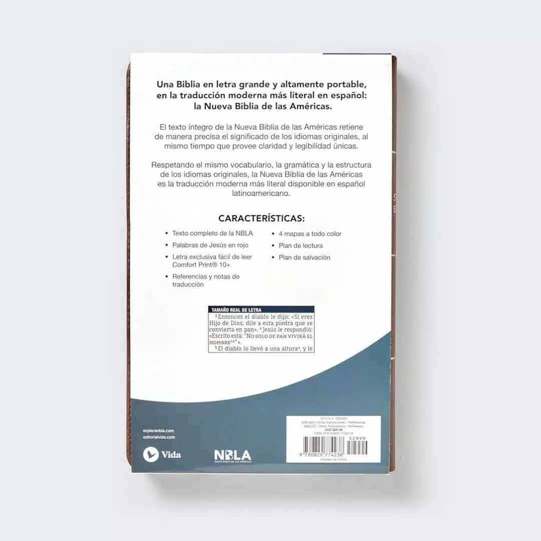 Biblia Ultrafina NBLA, Letra Grande, Piel, Café 9780829774238 Biblia Ultrafina NBLA, Letra Grande, Piel, Café - Imagen 5
