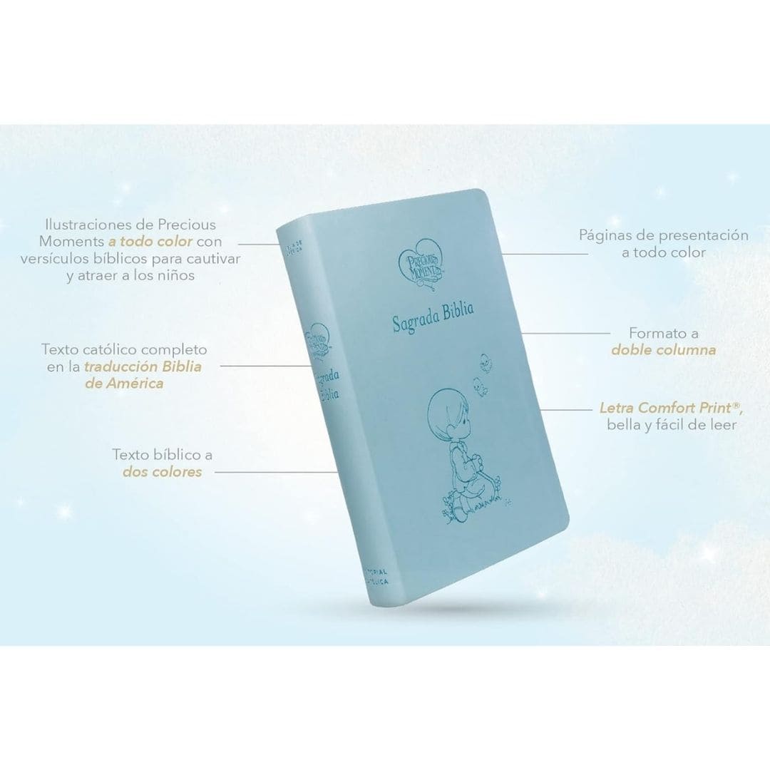 Biblia Católica Preciosos Momentos Biblia de América, Símil Piel, Azul celeste 9781400238217 Biblia Católica Preciosos Momentos Biblia de América, Símil Piel, Azul celeste - Imagen 8