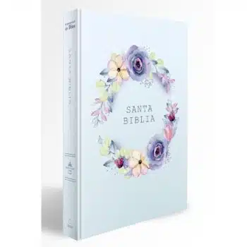 Biblia Nombres De Dios Reina Valera 1960, Tamaño Manual, Letra Grande, Tapa Dura, Flores Azules