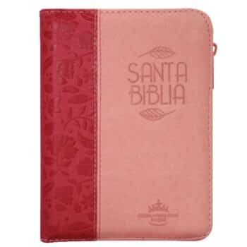Biblia Reina Valera 1960, Tamaño Bolsillo, Símil Piel, Índice, Cierre, Fucsia