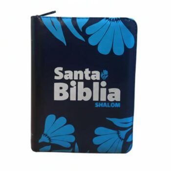 Biblia Reina Valera 1960, Tamaño Bolsillo, Símil Piel, Cierre, Azul, Canto blanco