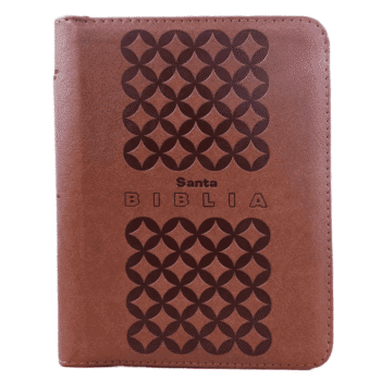 Biblia Reina Valera 1960, Tamaño Manual, Letra Grande, Símil Piel, Cierre, Café