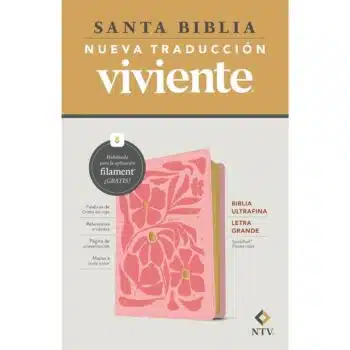 Inicio Biblia Ultrafina NTV, Letra Grande con Filament, SentiPiel, Flores, Rosa