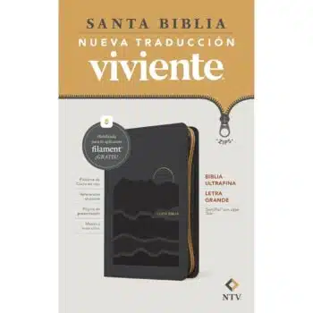 Inicio Biblia Ultrafina NTV, Letra Grande con Filament, SentiPiel, Zíper, Gris