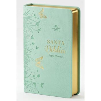Alternative view of Biblia Reina Valera 1960, Tamaño Manual, Letra Grande, Símil Piel, Turquesa Mariposas, Canto de Color