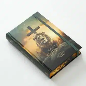 Biblia Reina Valera 1960, Tamaño Manual, Letra Grande, Tapa Dura con Elástico, León y Cruz 9798893843460 Biblia Reina Valera 1960, Tamaño Manual, Letra Grande, Tapa Dura con Elástico, León y Cruz - 9798893843460