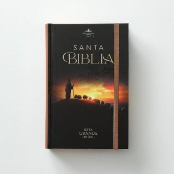Biblia Reina Valera 1960, Letra Grande, Tapa Dura con Elastico, Negro, Canto pintado