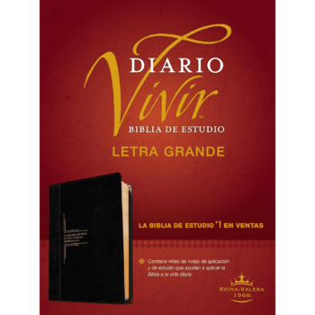 Biblia de Estudio Diario Vivir, Reina Valera 1960, Letra Grande, Símil Piel, Negro Ónice